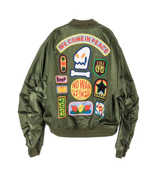 BEEP BEEP BOMBER EMBROIDERED PATCHES KHAKI