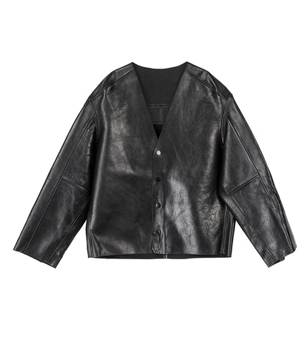 MINIMAL LEATHER JACKET BLACK MINIMAL LEATHER JACKET BLACK
