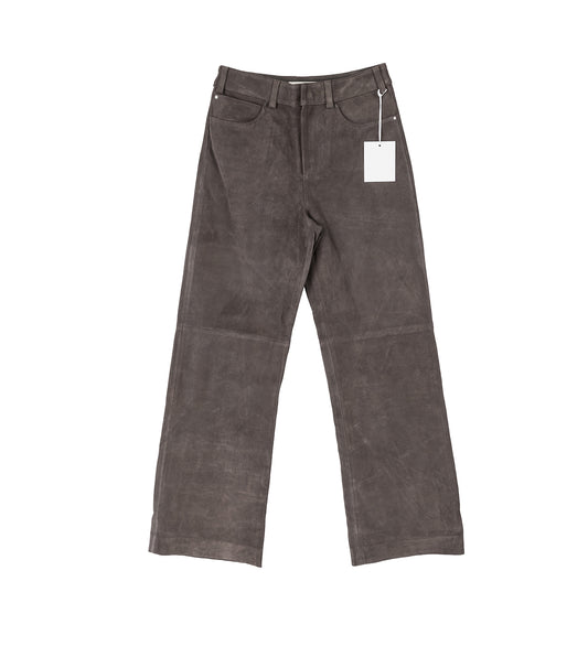 LEATHER STRAIGHT LEG PANT LODEN