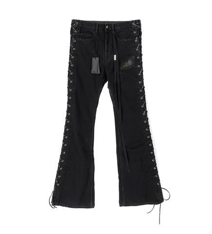 TARIK 5-POCKETS SLIM FIT BOOTCUT TROUSERS FADED BLACK TARIK 5-POCKETS SLIM FIT BOOTCUT TROUSERS FADED BLACK