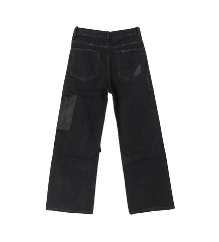 MODEST 5-POCKETS RELAXED FLARED TROUSERS FADED BLACK MODEST 5-POCKETS RELAXED FLARED TROUSERS FADED BLACK