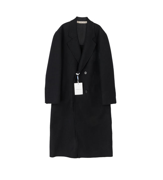 HUGO LONG DB BOILED WOOL COAT BLACK