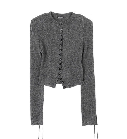 JATE FITTED CARDIGAN STEEL