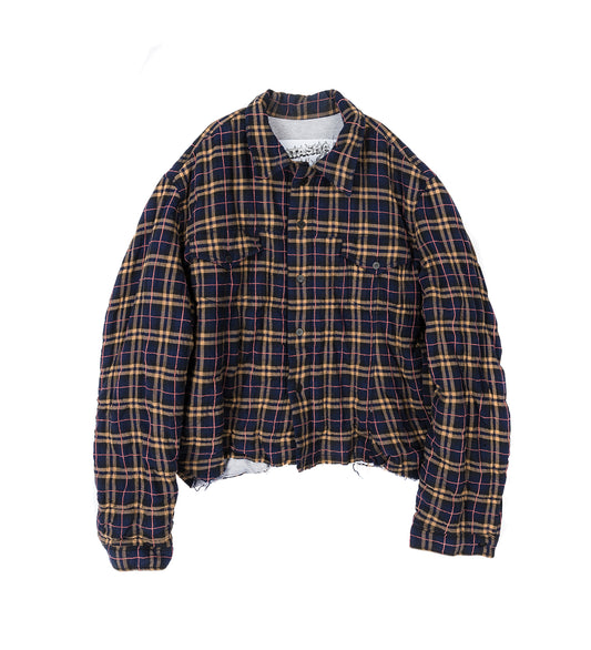 CHECKED SHIRT JACKET PURPLE/BEIGE