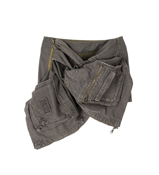 TWISTED CARGO SKIRT KHAKI/BEIGE