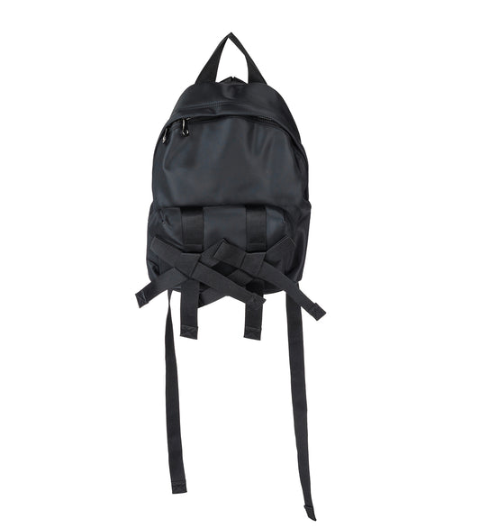 BOW FRONT BACKPACK W/EMB BLACK/JET