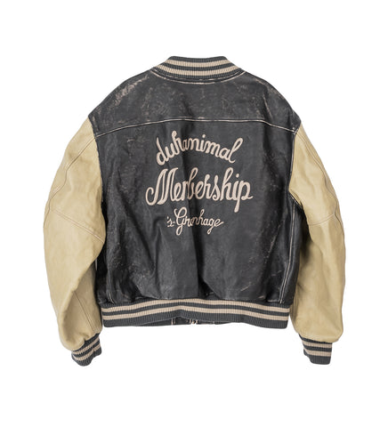 DURANIMAL LEATHER BOMBER BLACK/CREAM DURANIMAL LEATHER BOMBER BLACK/CREAM