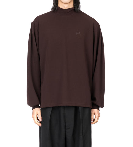 MOCK NECK LS TOP BROWN MOCK NECK LS TOP BROWN