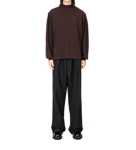 MOCK NECK LS TOP BROWN MOCK NECK LS TOP BROWN