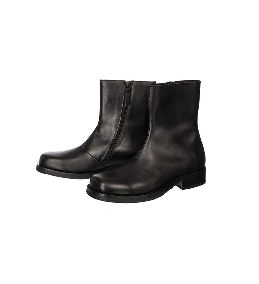 LEATHER CAMION BOOT BLACK