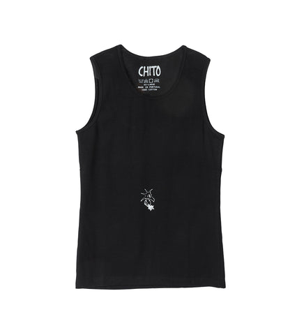 RIBBED TANK TOP BLACK RIBBED TANK TOP BLACK