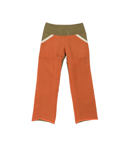 ARC CHIFFON TROUSERS KHAKI & ORANGE