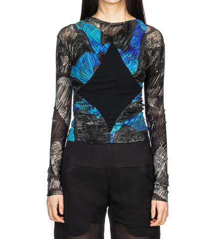 DIAMOND MESH TOP BLUE & BLACK DIAMOND MESH TOP BLUE & BLACK