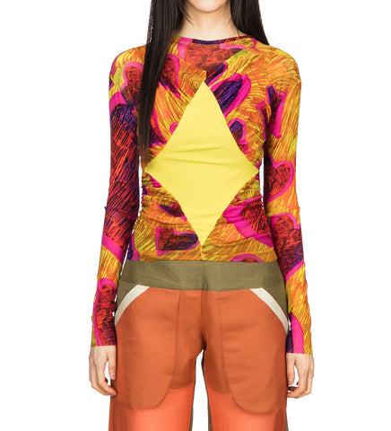 DIAMOND MESH TOP YELLOW & PINK DIAMOND MESH TOP YELLOW & PINK