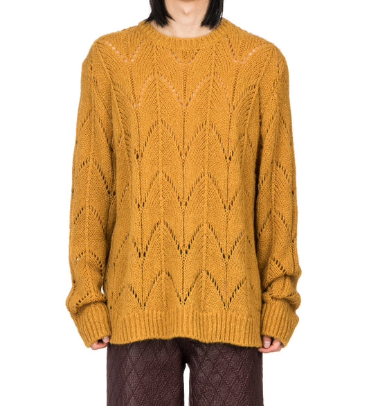 CMMN SWDN ARCHER POINTELLE SWEATHER MUSTARD