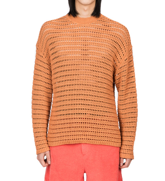 ELTON CROCHET JUMPER DUSTY CLAY