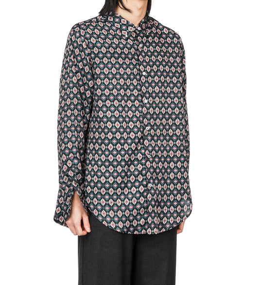 FLORES OXFORD SHIRT BLACK FLEUR