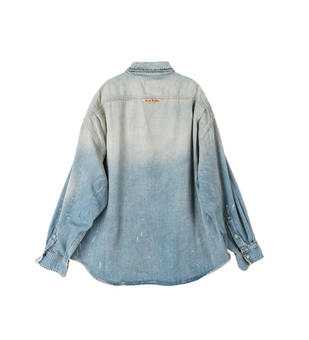 DENIM BUTTON UP SHIRT LIGHT BLUE AW25 DENIM BUTTON UP SHIRT LIGHT BLUE AW25