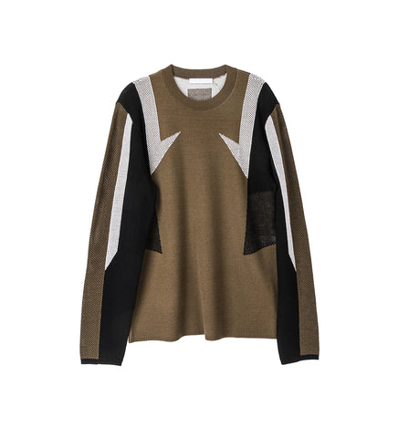 SPORT CREWNECK SWEATER BLACK/IVORY/COGNAC SPORT CREWNECK SWEATER BLACK/IVORY/COGNAC