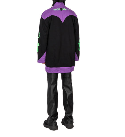 YOUTHS IN BALACLAVA OVERSIZED FLEECE JACKET BLACK PURPLE YOUTHS IN BALACLAVA OVERSIZED FLEECE JACKET BLACK PURPLE