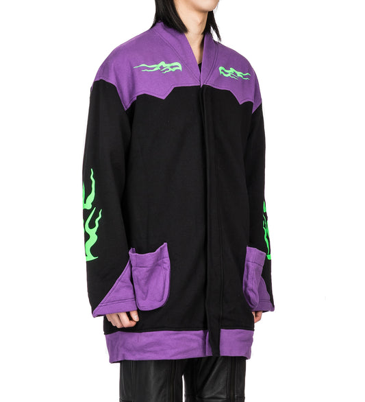 YOUTHS IN BALACLAVA OVERSIZED FLEECE JACKET BLACK PURPLE