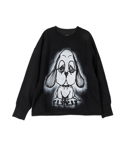 HEART PUP DRAWSTRING CREW BLACK HEART PUP DRAWSTRING CREW BLACK