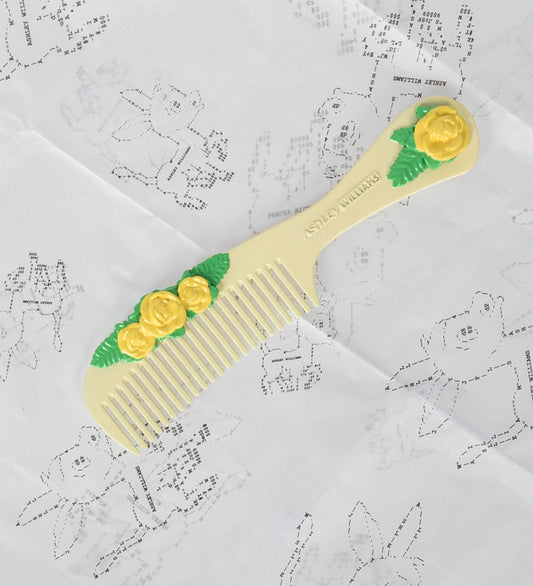 FLOWER COMB BROOCH CREAM