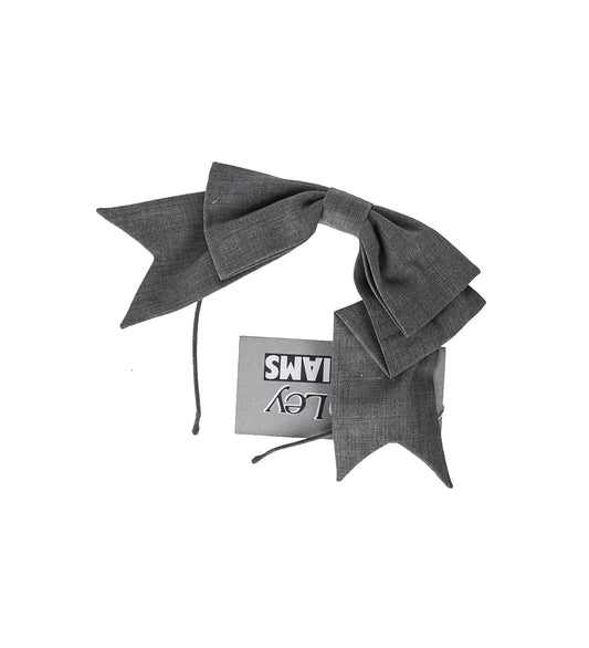 BOW HAIR BAND GREY
