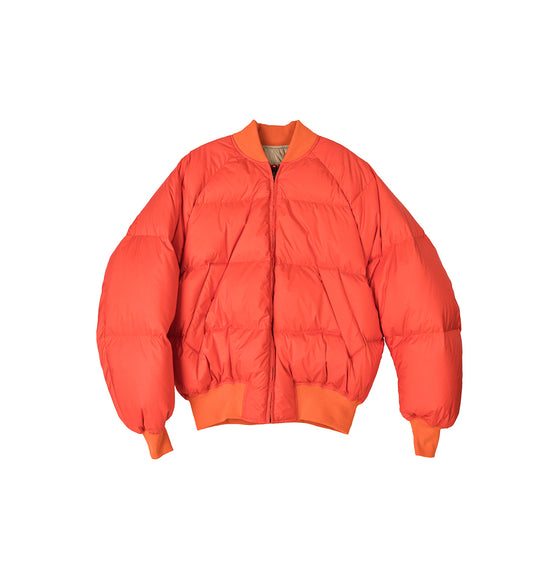 REVERSIBLE PUFFER JACKET ORANGE/TAUPE