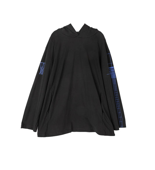 LONGSLEEVE HOODED T-SHIRT BLACK