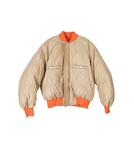 REVERSIBLE PUFFER JACKET ORANGE/TAUPE REVERSIBLE PUFFER JACKET ORANGE/TAUPE