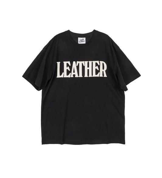 LEATHER T-SHIRT BLACK/WHITE
