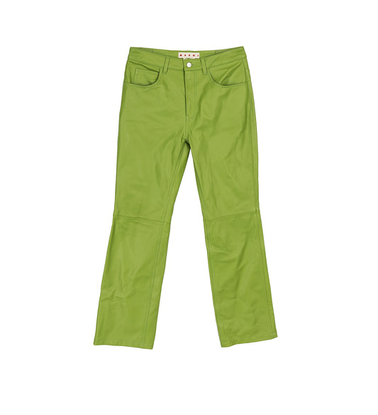 LEATHER TROUSERS GREEN