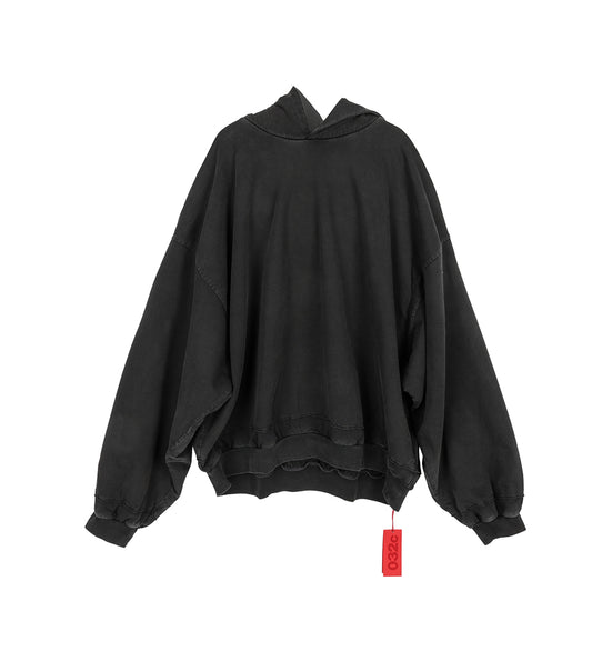 PSYCHIC LAYERED BUBBLE HOODIE FADED BLACK