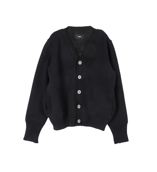 V-NECK CARDIGAN BLACK AW25