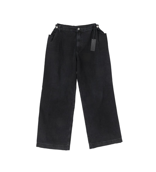 ADJUSTABLE JEANS WASHED BLACK AW25