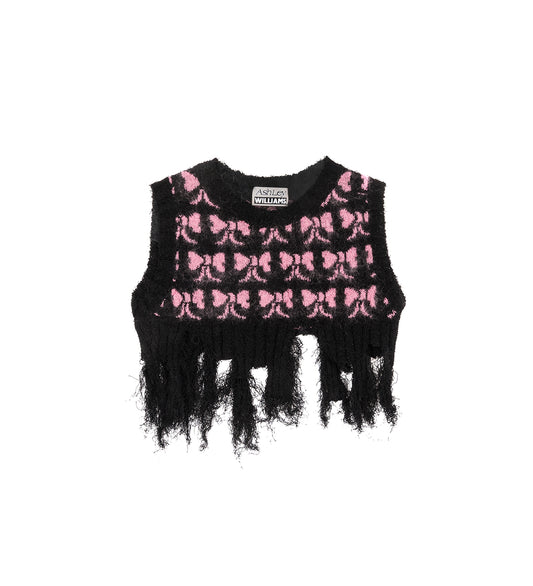 BOW REAPER TOP BLACK & PINK
