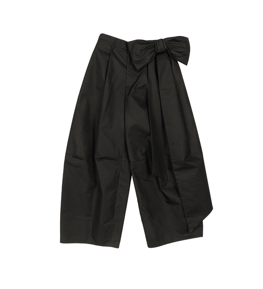 WIDE LEG TROUSERS WITH BOW BLACK