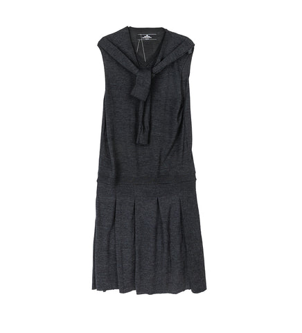 PLEATED SLEEVE DRESS GREY PLEATED SLEEVE DRESS GREY
