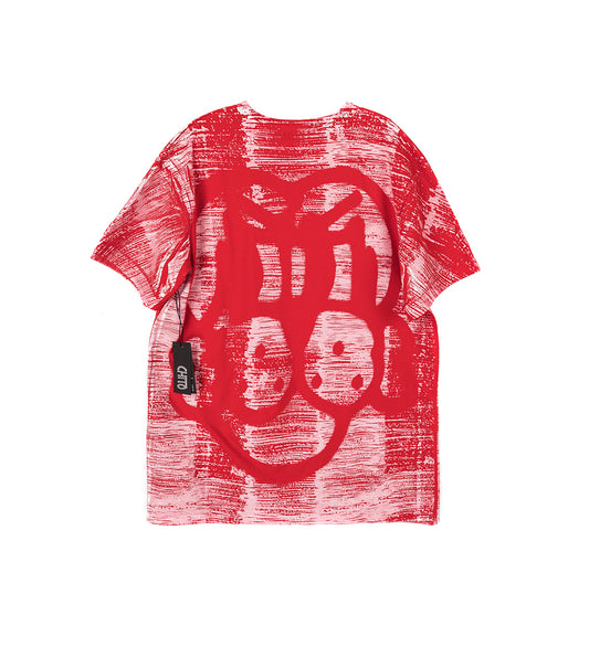 KNOCK OUT PUP TEE WHITE/RED