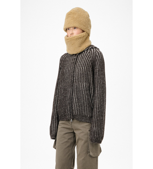 SNOOD DUSTY NATURAL CURLY WOOL