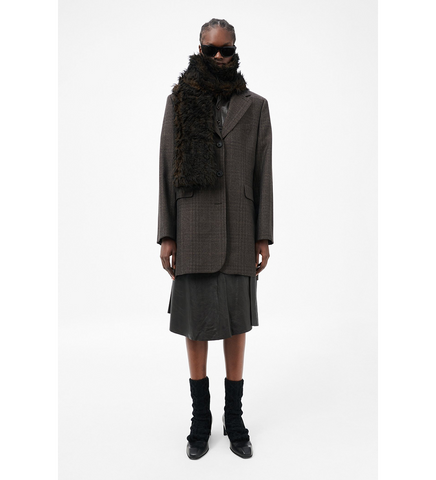 FLOSS SCARF OMBRE BROWN HAIRY WOOL FLOSS SCARF OMBRE BROWN HAIRY WOOL