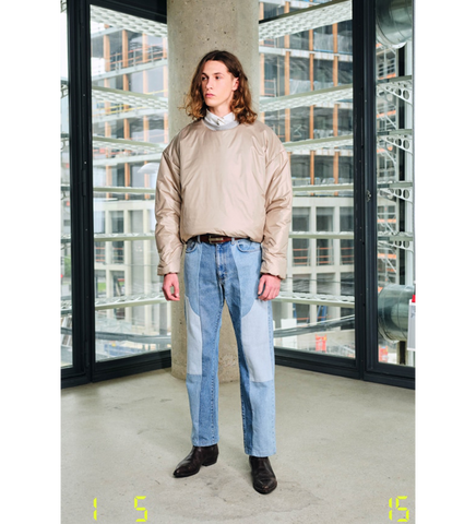 RECODED BY AALTO DOUBLE NYLON SWEATSHIRT BEIGE RECODED BY AALTO DOUBLE NYLON SWEATSHIRT BEIGE