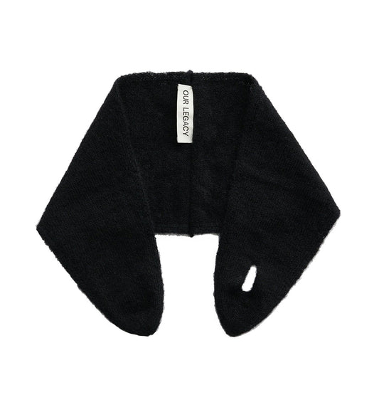 MINIATURE SCARF BLACK FUZZY ALPACA