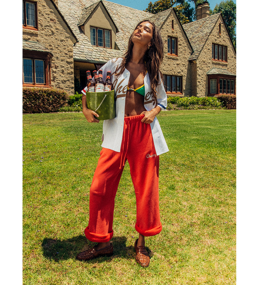 PARACHUTE SWEATPANTS CHERRY RED