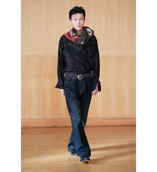 ABOVE SHIRT BROWN ABSTRACT SNAKE PRINT