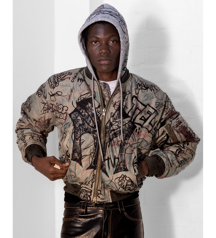 GRAFFITI BOMBER GREEN GRAFFITI BOMBER GREEN