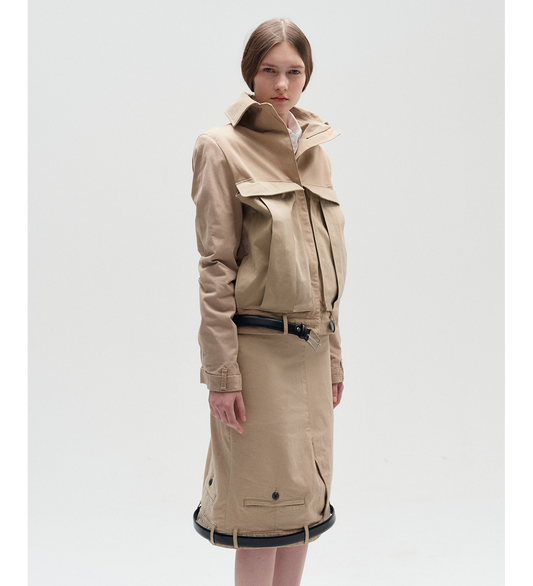 UPSIDEDOWN TROUSER SKIRT BEIGE