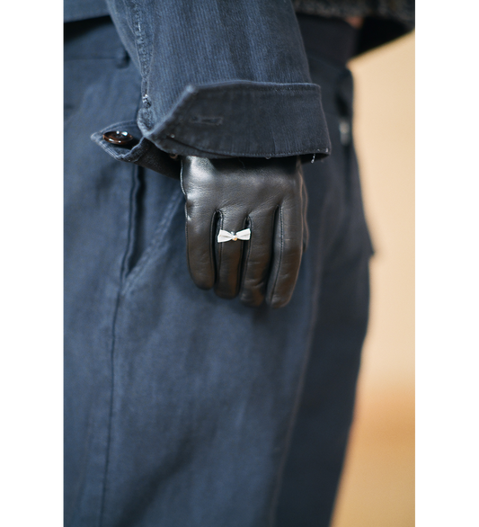 BOW GLOVE BLACK NAPPA