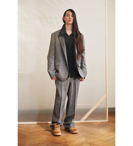 DOUBLE BORROWED SHIRT BLACK FAUX LUMBERJACK CHECK DOUBLE BORROWED SHIRT BLACK FAUX LUMBERJACK CHECK